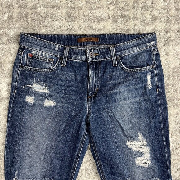 Joe's Jeans 29 Billie Crop Boyfriend Slim Crop Distressed Cuffed Japanese Denim - Picture 3 of 11